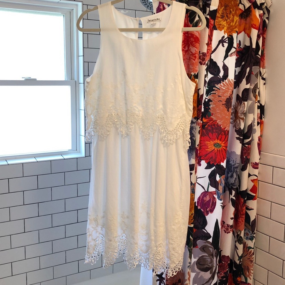 Loverichie white boho/crochet dress